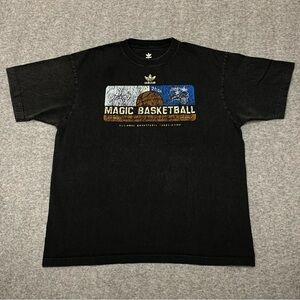 Orlando Magic Basketball NBA Adidas Hardwood Classics Black Tee Size Large Y2K‎